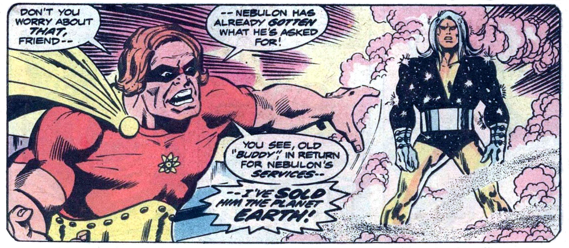 Panel where Hyperion explains his scheme to sell the earth to Nebulon Panel where Hyperion explains his scheme to sell the earth to Nebulon