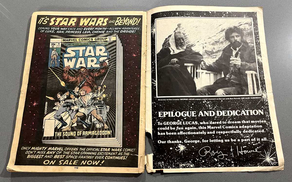 Photo of the last page and the inside back cover of my copy of Marvel Special Edition Featuring Star Wars issue no. 3 Photo of the last page and the inside back cover of my copy of Marvel Special Edition Featuring Star Wars issue no. 3