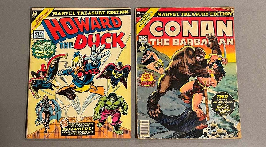 Two Marvel treasury books - Howard the Duck and Conan Two Marvel treasury books - Howard the Duck and Conan