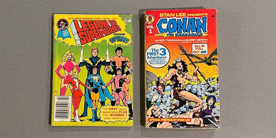 Legion of Super-Heroes digest and Conan paperback Legion of Super-Heroes digest and Conan paperback